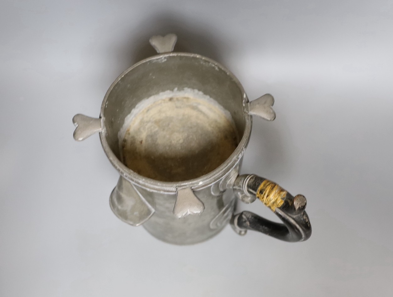 A Charles Bray pewter veilleuse, 25cm